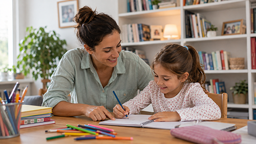 Genitore e bambino in un momento di relazione positiva che promuove l'autonomia