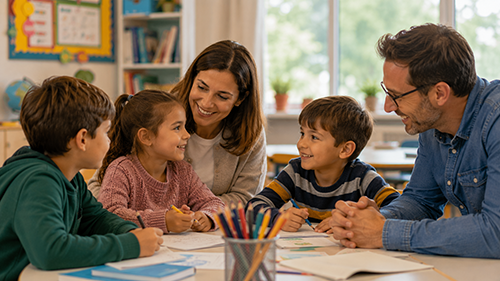 Bambini in un clima relazionale positivo e collaborativo a scuola